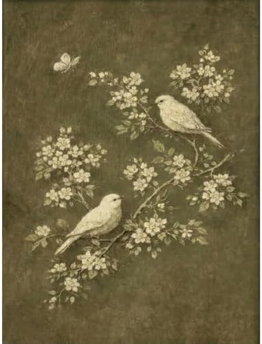 Vintage Bird Paint by Numbers Kit for Adults Framed Canvas, Frameworkless by FairylandJinWenn