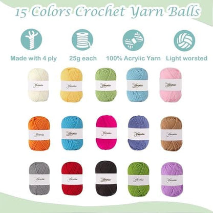 Yarniss Crochet Kits for Beginners,Complete Crochet Kit with Bag,Mint - Image 4