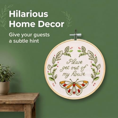 FUNATIC Please Get Out of My House Funny Embroidery Kit for Adults - Image 7