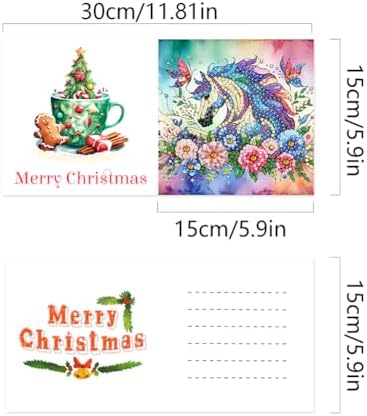 jinglinhh 6pcs Diamond Art Painting Flowers Butterfly Dragonfly Lion Tiger Hummingbird Greeting Cards with Envelopes, DIY Card Making Kits for Adults, Diamond Art Postcards Holiday Cards Craft Gifts - Image 2