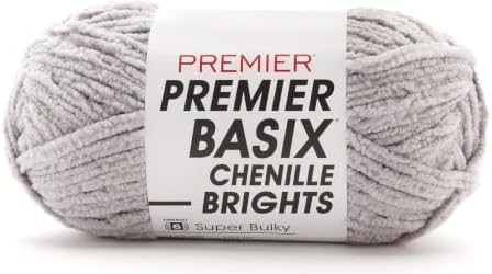 Premier Yarns Basix Chenille Brights, Fog, Super Bulky Weight, 5.3 oz, 112 by Premier