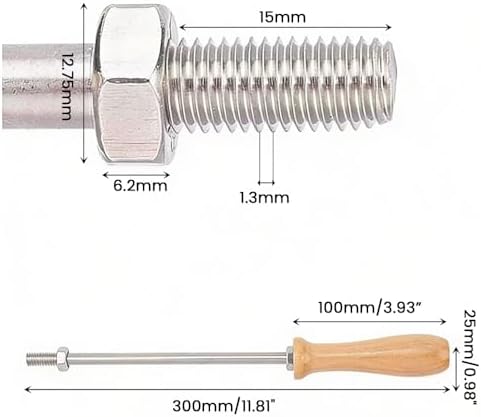Branding Iron Stamp Handle, Straight Handle for Metal Stamping Kit | Wood Handle for Personalized Branding Iron Stamping Kit for Food & Leather - Image 2