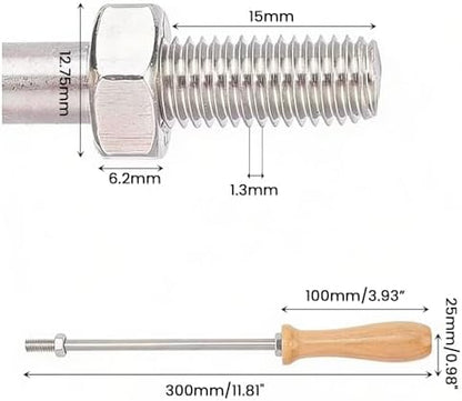 Branding Iron Stamp Handle, Straight Handle for Metal Stamping Kit | Wood Handle for Personalized Branding Iron Stamping Kit for Food & Leather - Image 2