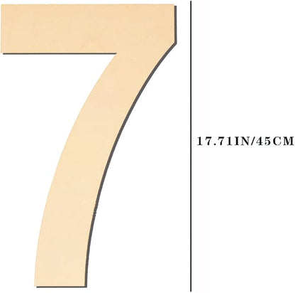 17 inch Large Wooden Numbers, Wood Number, Blank Wooden Number, Wooden Sign Board, Wooden Numbers for Crafts, DIY Projects, Birthday, Party, Wedding Decorations (Number 7)