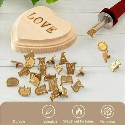 Wood Burning Letters DIY Wood Burning/Carving Set, DIY Wood/Leather Burning Set-26 Letters Copper Mold, As Shown Metal DIY Supplies US Plug for Leather Wooden Burner Craft DIY - Image 3