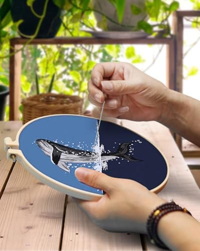 TINDTOP Embroidery Kit for Beginners Adult, Whale Embroidery Practice Kit - Image 4