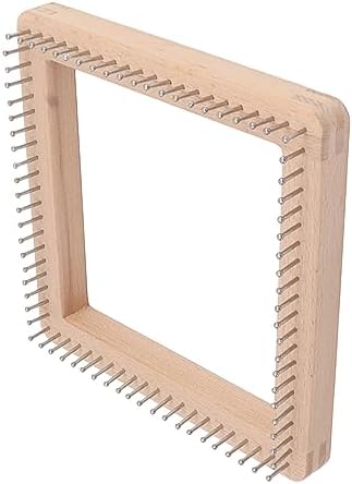 Crochet Blocking Board, 7.7in Mini Knitting Machine with Multiple Hooks, Solid Wooden Crochet Board DIY Square Knitting Tool for Mat, Scarf, Sock (Large) - Image 4