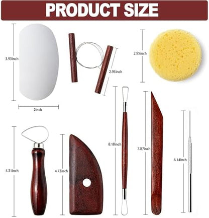LINPHCEY 8-Piece Clay Sculpting Tools Set Perfect for Polymer Air Dry Modeling Clay Beginners & Professionals Ideal for DIY Pottery & Ceramics Tools for Clay Sculpey Sculpting & Crafting - Image 2