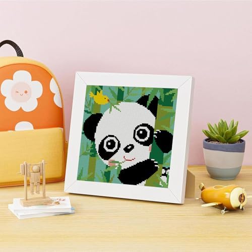 Lzyueyuan Panda Cross Stitch Kits for Beginners,Stamped Cross Stitch for Adults with Framed,Crafts for Girls 8-12 Embroidery Kit,11CT Cross-Stitch Arts and Crafts for Adults 8.7inX8.7in - Image 3