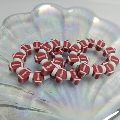100pcs Sports Polymer Clay Beads Rugby Ball Beads DIY Jewelry Making for Earring Bracelet Necklace Key Chains Craft Accessories (Rugby Ball) - Image 6