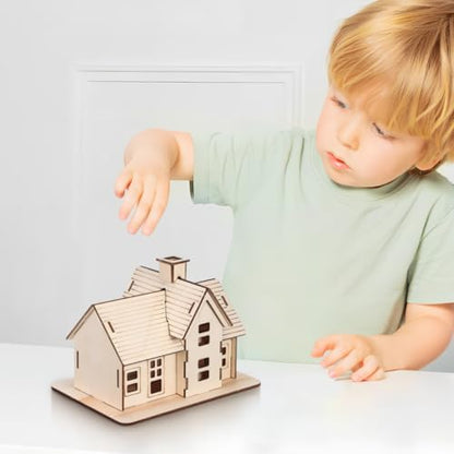 VOSAREA 1 Set DIY Wooden House Model Puzzle for Adults Puzzle for Home and Office Decoration with Smooth Surface and Easy Assembly - Image 5