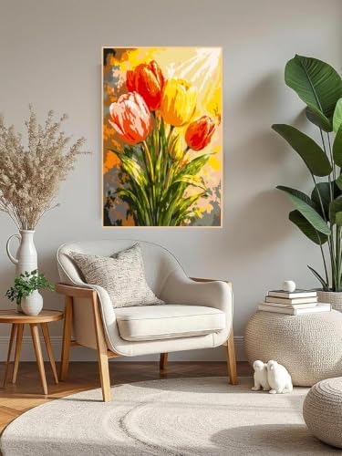 Mowana Tulips Paint by Numbers Kit for Adults Beginners - Image 7
