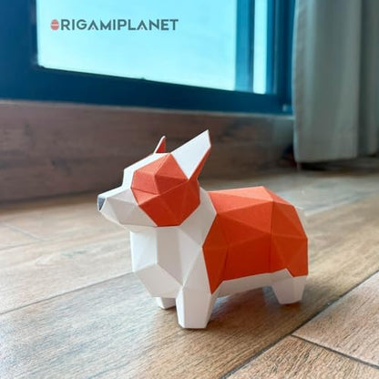 Corgi 3D Origami Paper Craft Kit, Easy DIY Pre-Cut Dog Paper Sculpture Model for Adults, Cute Animal Handmade Home Decor Papercraft Gift Set for Beginners - Image 6