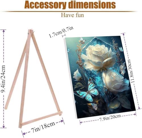 VIGEGU Flower Paint by Numbers Kit for Adults with Framed - Paint by Number with Wooden Easel DIY Nice Box Acrylic Oil Painting,for Wall Decor 8x12inch - Image 4