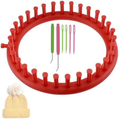 SATUY Round Knitting Looms, 19cm Hats Loom with Crochet Hook & Needle by Unknown