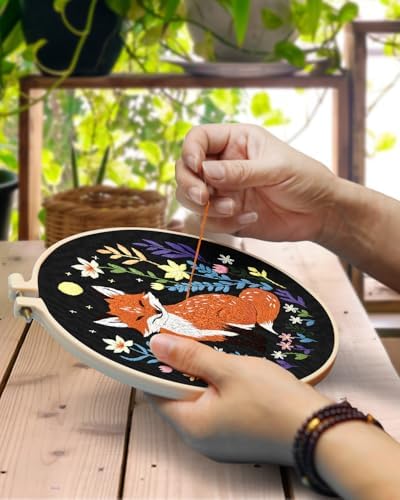 TINDTOP Embroidery Kit for Beginners Adult, Fox Embroidery Kit - Image 4