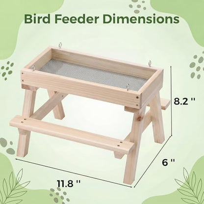 DIY Bird Feeder Kit for Kids and Adults, Wooden Picnic Table Hanging Bird Feeder Craft Kit with Paints, Brushes for Backyard Garden Bird Watching - Image 5