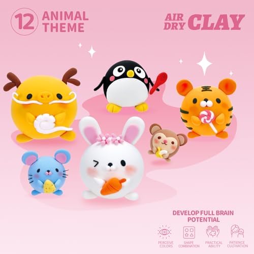 LOUFOR Air Dry Clay Kits for Kids, 12 Boxes - Image 4