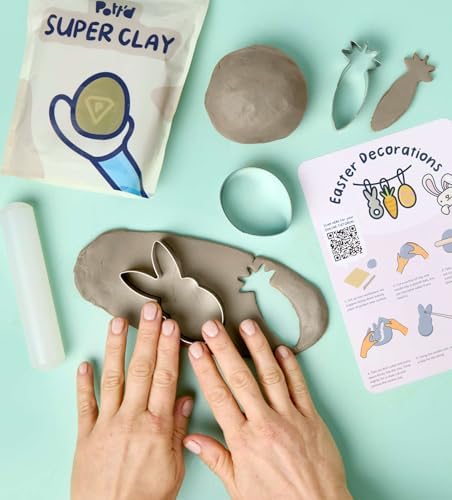 Pott’d Easter Craft Kit Air Dry Clay Kit for Adults, DIY Craft Kit with Air Dry Clay, Tools, Paints and Guides for Making Easter Decorations, Nest Trinket Dish and Handmade Candle - Image 4