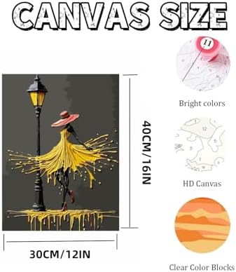 Street Lamp Woman Dancer Paint by Numbers for Adults Beginner 12X16 inch - Image 5