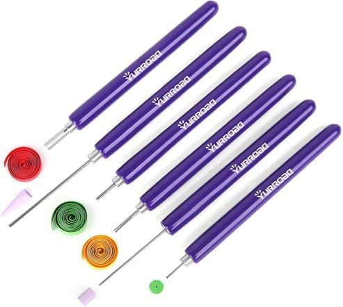 6-Piece Multi-Size Quilling Pen Set for 3mm-10mm Paper Strips, Purple by YURROAD