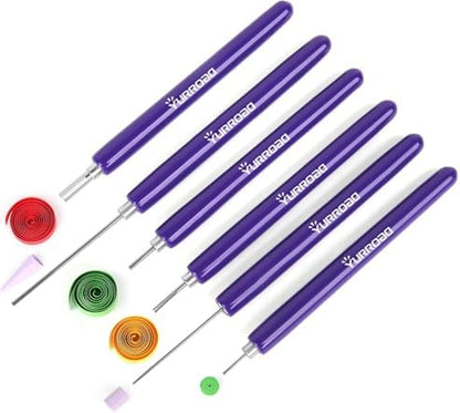 6-Piece Multi-Size Quilling Pen Set for 3mm-10mm Paper Strips, Purple by YURROAD