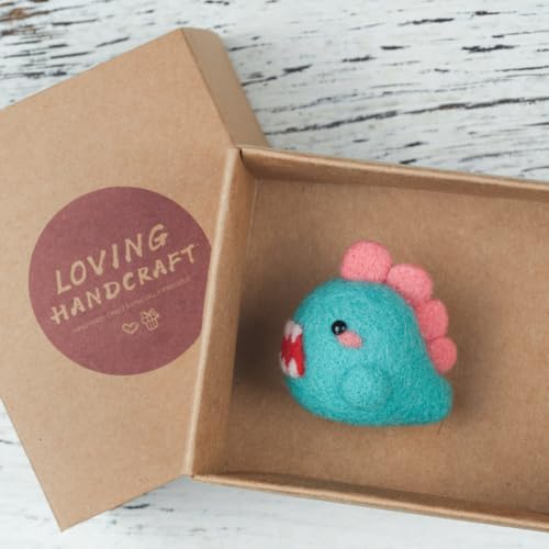 Wizardi Beginner Needle Felting Kit for Adults - Blue Dino. Animal Felting Kit 4x3.7x4.5cm. Felting Tools. Wool Felting Supplies. Felt Crafts. Wool Felt. F07N8-W143 - Image 2