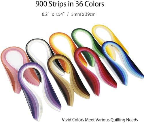 YURROAD Beginner Paper Quilling Kit with 5mm Strips in 36 Colors and Tools - Image 3