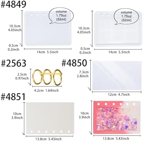 FUNSHOWCASE DIY Resin Shaker Journal Kit Rectangle - Complete Set with Notebook Molds, Binder Refills - Image 2