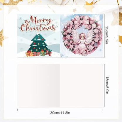 Diamond Art Christmas Cards Kit, 6PCS DIY Diamond Painting Christmas Cards with Envelopes, 5D Diamond Dot Greeting Cards for Adults, Xmas Card for Holiday Crafting Gifts (Christmas Elements) - Image 4
