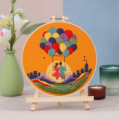 FEIYUENO 3 Sets Embroidery Starter Kits for Beginners Adults (Ballon) - Image 3