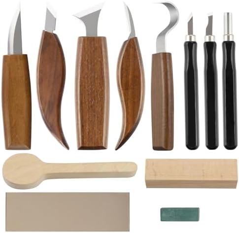 Wood Carving Kits, Wood Whittling Kit, Wood Carving Tools Kit, Wood Carving Kit For Beginners, Wood Whittling Knife Kit for Beginners With 8 PCS Wood Carving Knives, Wood Carving Kit For Adults by SANJAIN
