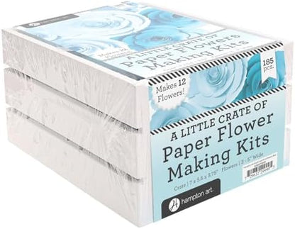 Hampton Art Little Crate Paper Flower Kit, Blue, 185pc by HamptonArt