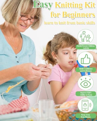 Aeelike Knitting Kit for Beginner Adult, Easy Dishcloth Knit Set, Color A - Image 2