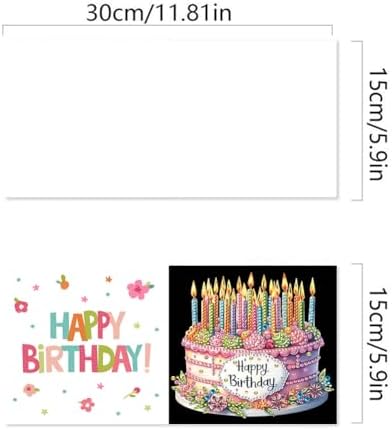 6PCS DIY Birthday Diamond Painting Greeting Cards with Envelopes - Image 2