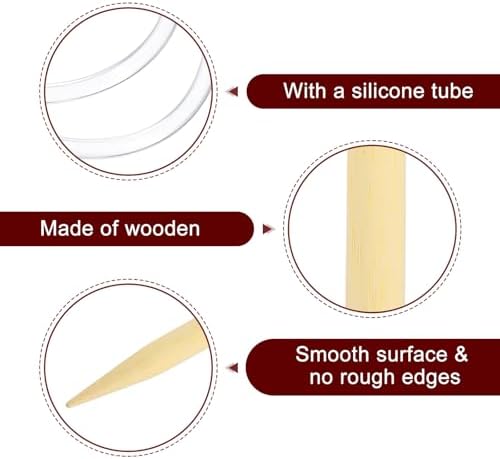 HARFINGTON US Size 17(12mm) Circular Knitting Needles 40 Inch / 100cm Round Wooden Needle for Handmade Projects DIY Knitting Blankets Socks Hats Sweaters - Image 3