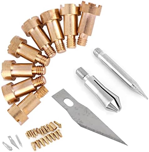 23PCS Burning Pen Tips, Metal Repeatable Stencil Soldering Pen Tip Soldering Iron Kit Stippling Tool for Pyrography Working Carving by Unknown