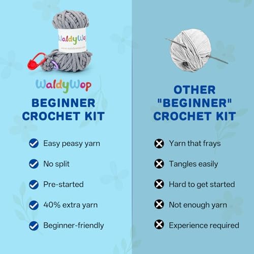 WaldyWop Crochet Kit for Beginners: 3 Animal Bookmarks Craft Kit,Women Gift - Image 5