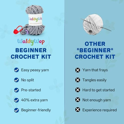 WaldyWop Crochet Kit for Beginners: 3 Animal Bookmarks Craft Kit,Women Gift - Image 5