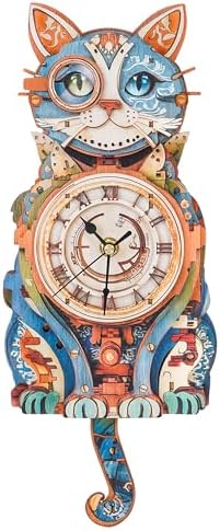 KAAYEE 3D Puzzles for Adults Cat Clock DIY Wooden Puzzle Craft by KAAYEEDirect