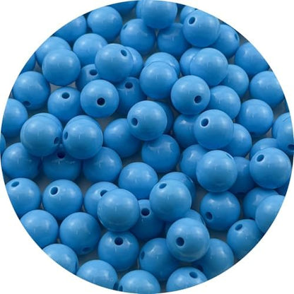 100pcs Acrylic Round Beads for Crafts 12mm Resin Candy Color Spacer Beads with Hole for Jewelry Making Sewing Crafts Decoration Necklaces Bracelets Earrings Supplies(Sky Blue) by Unknown