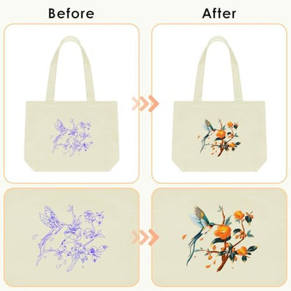 ERKOON Canvas Tote Bag Embroidery Kit for Beginners, Floral Arts Crafts Cross Stitch Kits for Adults Including Stamped Embroidery Bag with Hoops, Needle, Instruction and Color Threads (Hummingbird) - Image 4
