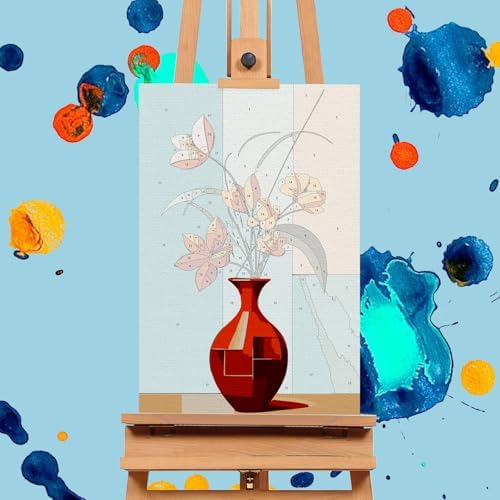4 Pack Framed Paint by Numbers Kit for Adults with Wooden Easel, 8x12 Inch - Image 5