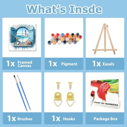 Beach Paint by Numbers Kit for Adults Beginner, Paint by Numbers 10x10 Inch - Image 4
