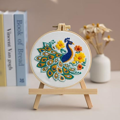 Louise Maelys Embroidery Kit for Beginners Peacock Floral DIY for Adults - Image 4