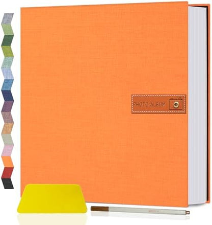 Popotop Large Photo Album Self Adhesive 4x6 5x7 8x10 Scrapbook Album DIY Picture Book,Gifts for Mom,Family Baby and Wedding,with Metal Pen and Plastic Board by Popotop
