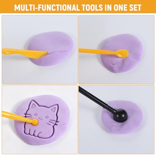 32Pcs Clay Sculpting Tools, Polymer Clay Art Tool Set Cake Decorating Hand Tools, DIY Plastic Pottery Tool Kit for Embossing Fondant Crafts - Image 3