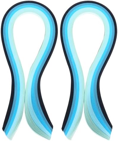 PATIKIL 390 x 7mm Rainbow Quilling Strips Paper,200 Pcs Origami Paper Quilling Strip for Art DIY Hand Craft Christmas, Gradient Blue by PATIKIL
