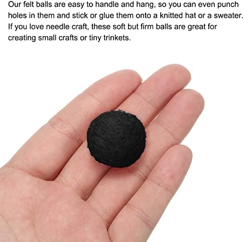 PATIKIL Wool Felt Balls Beads Wool Felting Pom 2cm 20mm Black for Home Decor DIY Crafts Handcrafts Project Pack of 20 - Image 4