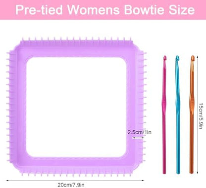 Beginner-Friendly Plastic Weaving Loom with Crochet Hook, Portable Square Loom for DIY Crafts, Looms for Weaving Enthusiasts (Purple) - Image 2